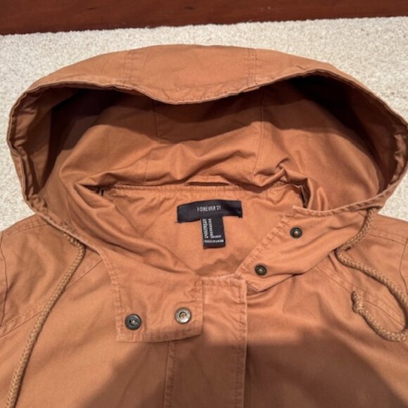 Forever 21 Camel Hooded Anorak Jacket - Women's Medium - Picture 3 of 12